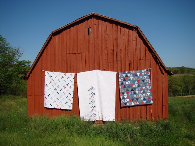 Three memory quilts for three siblings from their mother's fabric stash