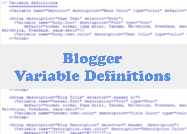 blogger variable definitions