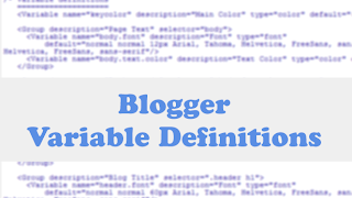 How to add custom Variable definitions to Blogger 