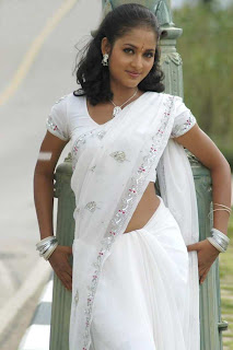 South Actress Vidisha in White Designer Saree