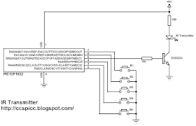 NEC IR remote control transmitter circuit PIC12F1822