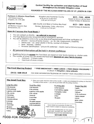 Food Bank Header with Addresses