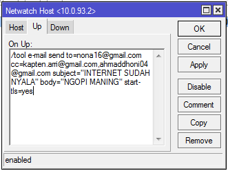 Membuat Notifikasi Email Mikrotik