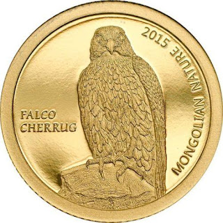 Mongolia 500 Togrog Gold Coin 2015 Falco Cherrug