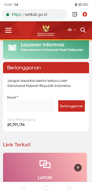 Website terbaru sekretariat kabinet,