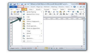 ms word edit menu