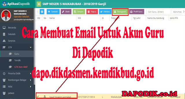 Panduan Cara Membuat Email Untuk Akun Guru Pada Aplikasi Dapodikdasmen Untuk Mengisi PMP Daring 2020