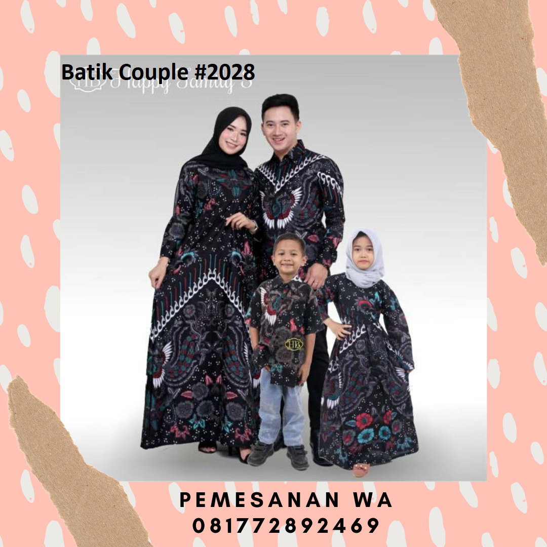 Setelan model  baju gamis  batik  couple  sarimbit keluarga  