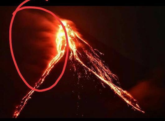 A face of a man seems to appear Mayon Volcano A face of a man seems to appear Mayon Volcano