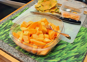 Cantaloupe chunks.