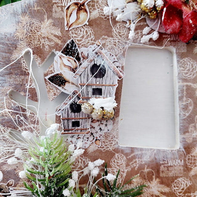 Mixed media Christmas photo frame by Lou Sims