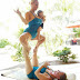 See the Incredible Yoga Pose of Coco, Her daughter and Sister