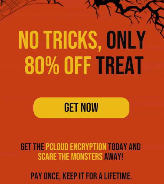 Get 80% OFF pCloud (Halloween offer)