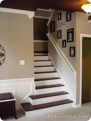 dark treads light risers stairs