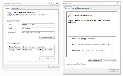 file certificate / digital signature