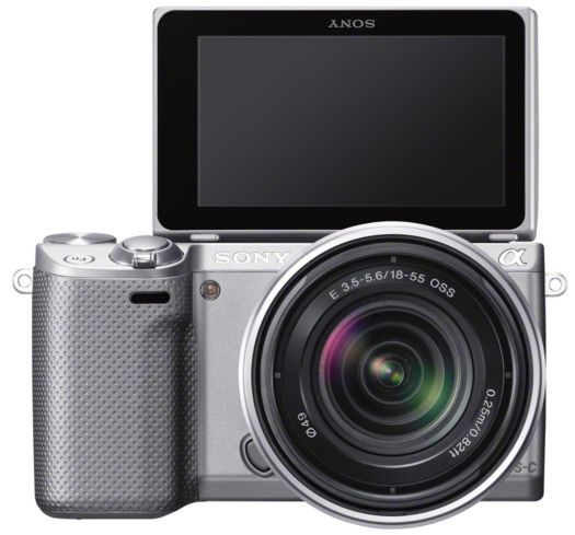 sony nex-5r camera white black silver