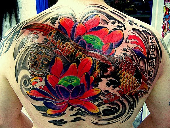 Therefore tattoos that represent koi fish often show them splashing in the