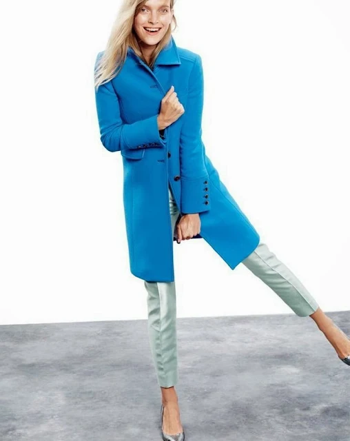 J.Crew bright blue women's coat