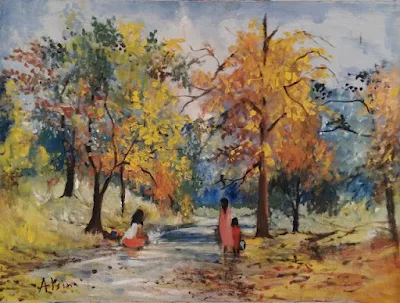 Landscape and figures, A. Alsina