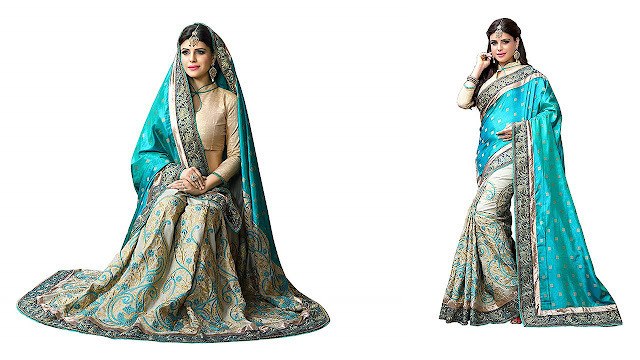 Fab Valley Silk Saree With Blouse Piece(fv9010r_Green_Free Size)