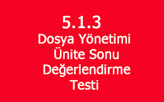 5.1.3 Dosya Yönetimi Ünite Sonu Değrlendirme Testi