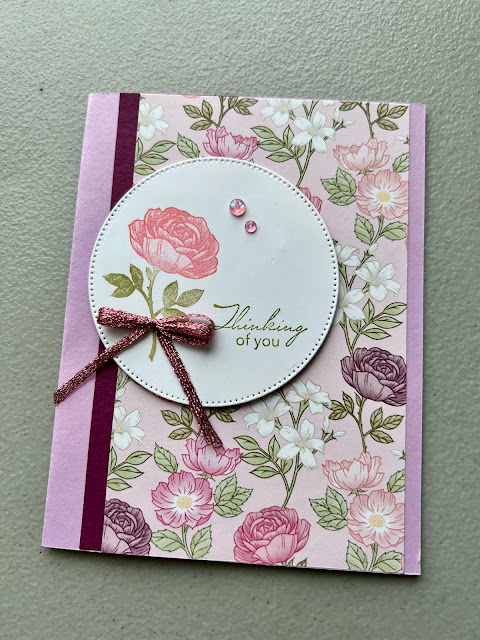 Floral card using a Free Stampin' Up! Sale-A-Bration Selection called Wonderful World Stamp Set and Designer Series Paper