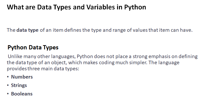 What are Data Types and Variables in Python