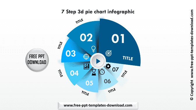 7 Step 3d pie chart infographic Download