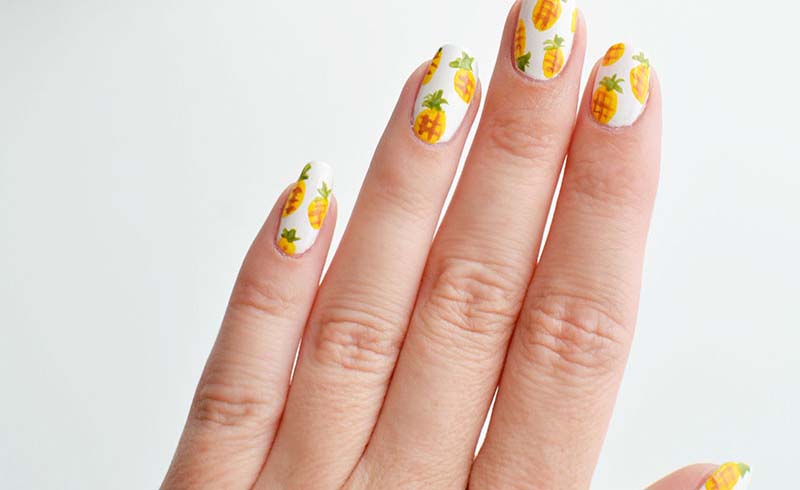 DIY Pineapple Nail Art