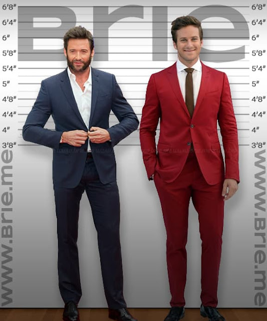 Hugh Jackman height comparison with Armie Hammer