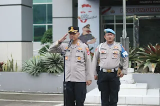 Wakapolresta Tangerang Pimpin Apel Pagi , Tekan kan Kedisiplinan  Dan Larangan Narkoba .