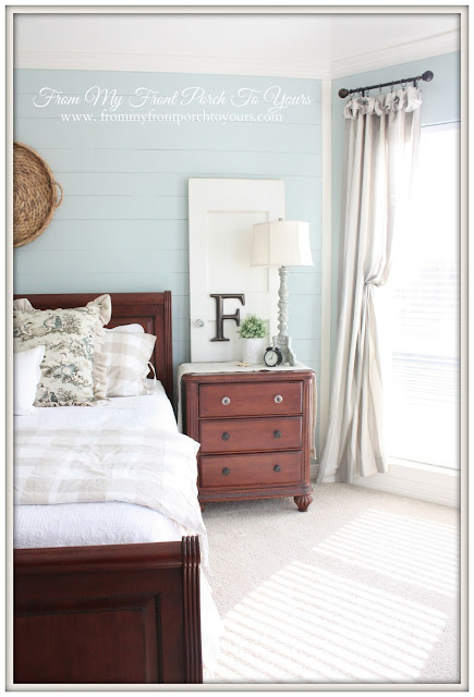 French Farmhouse -French Country-Master Bedroom-Sherwin Williams Rainwashed-From My Front Porch To Yours