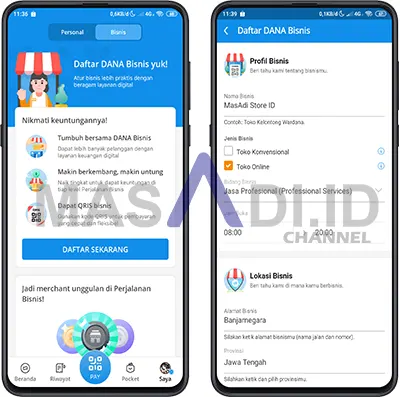cara daftar dana bisnis