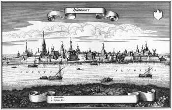 Düsseldorf um 1647 - Matthäus Merian d. Ä.: Ansicht der Stadt Düsseldorf