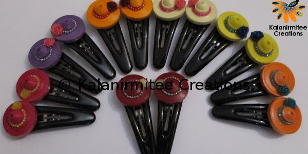 Quilled hat hairclips 