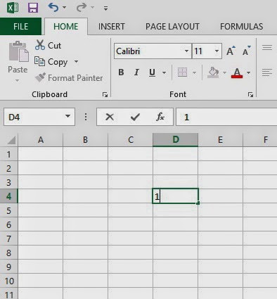 excel number 1 cell D4