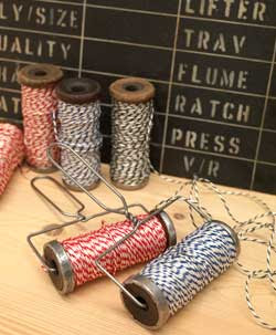 red and white bakers twine