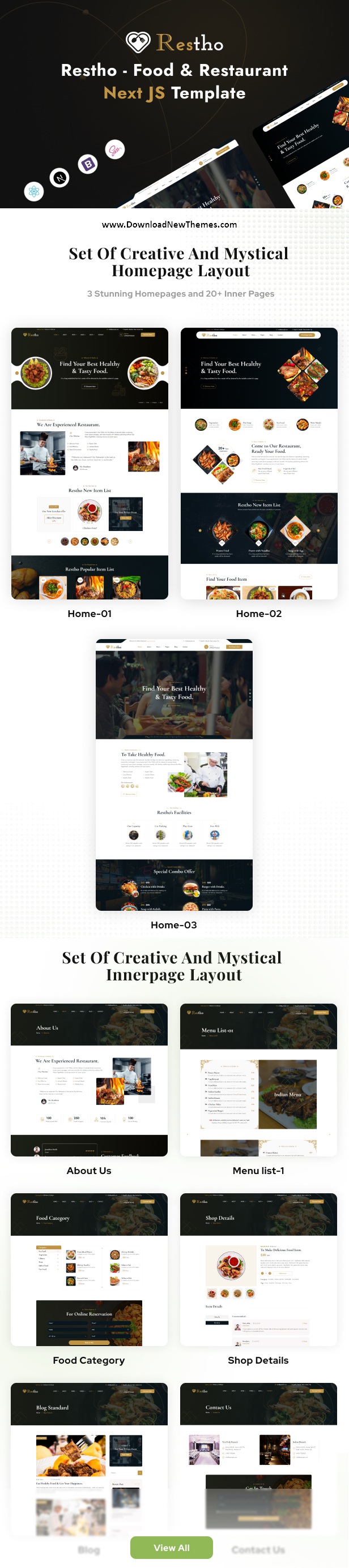 Restho – Restaurant and Cafe React Next JS Template Review