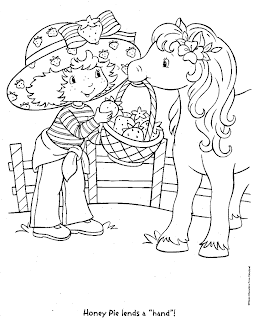 Strawberry Shortcake coloring pages with basket of strawberries to eat