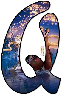 Abecedario de Flynn y Rapunzel en Barca. Flynn and Rapunzel Alphabet.