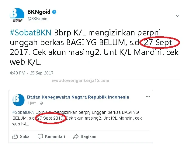 Perpanjangan Pendaftaran CPNS 2017