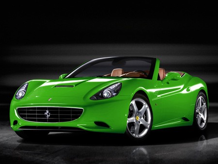 Ferrari California, green car