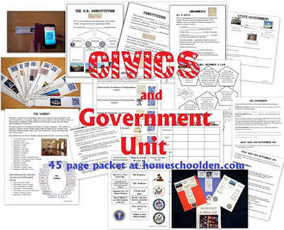 http://homeschoolden.com/2015/03/30/civics-and-government-constitution-worksheets/