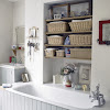 Storage Ideas For Bathrooms / 20+ Creative Bathroom Towel Storage Ideas : This one is broader on the bottom for increased shelving, and narrower at the top to lessen the visual impact.