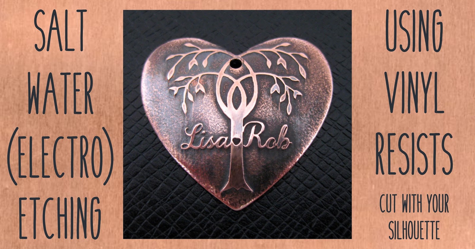 Salt water copper etching tutorial using vinyl resists cut by Silhouette Cameo.  By Nadine Muir for Silhouette UK Blog