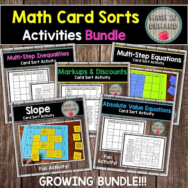 Math Card Sort Activities