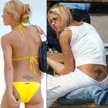 Many celebrities have lower back tattoos these days.