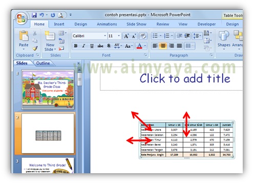  Gambar:  Contoh tabel hasil copy dari microsoft excel