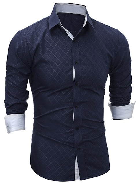 Rhomboids Pattern Long Sleeve Shirt