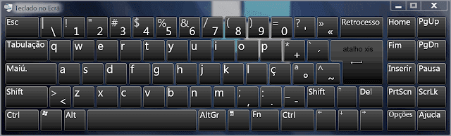 O teclado virtual Windows